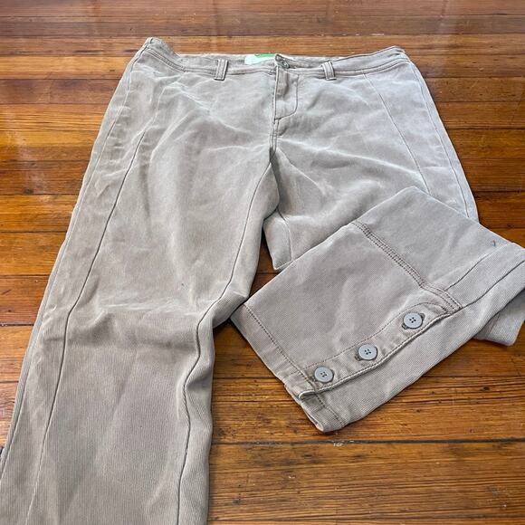 By Anthropologie Tencel Ribbed Button Cuff Straight Leg Utility Pants Sz 29 - Picture 3 of 10